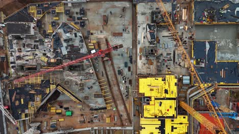 Overhead-aerial-view-of-an-urban-construction-site-landscape