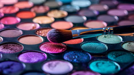 makeup palette with brush