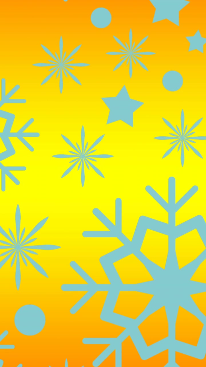 Animation of snow falling at christmas on yellow background