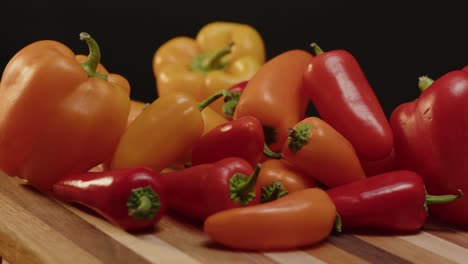 A-pile-of-bell-peppers-spinning-on-a