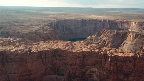 horseshoe bend meander, aerial approaching view