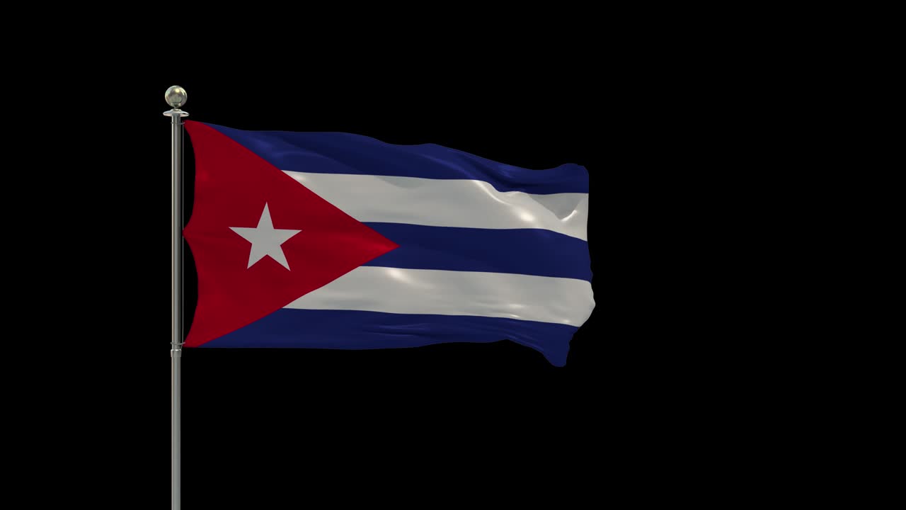 Cuba, varie bandiere nazionali che sventolano su asta, bandiera da tavolo