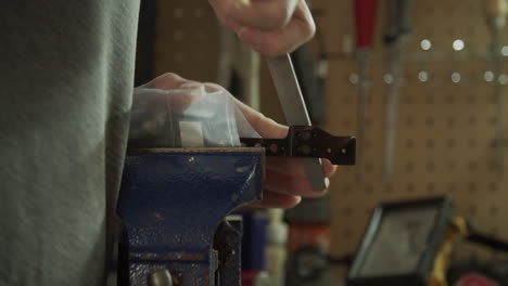 craftman in a home workshop. 4k