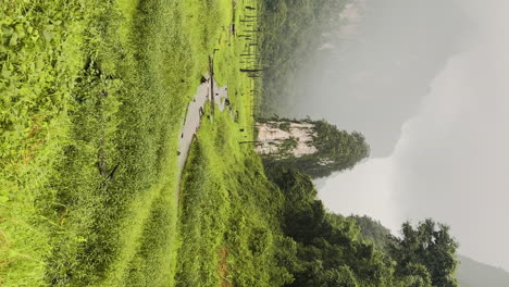 vertical of khao sok national park is a nature reserve in southern thailand green meadow rainy day