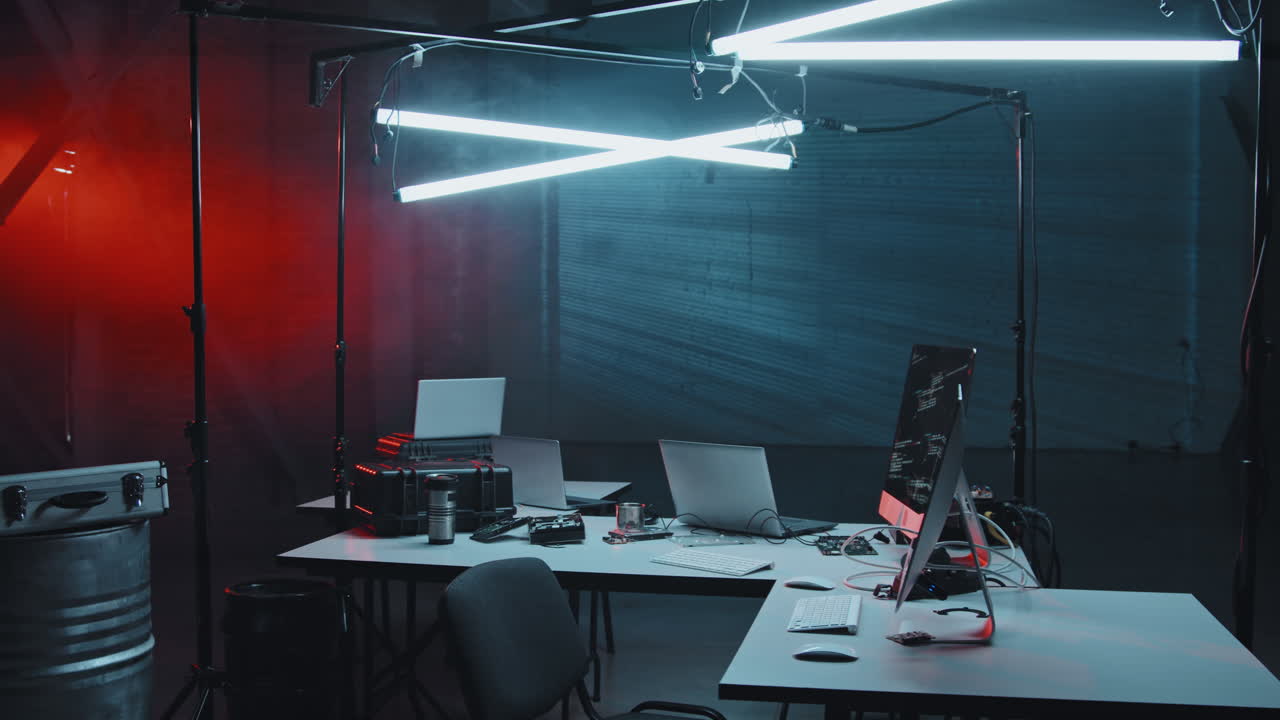 Interior of Dark Hackers Hideout