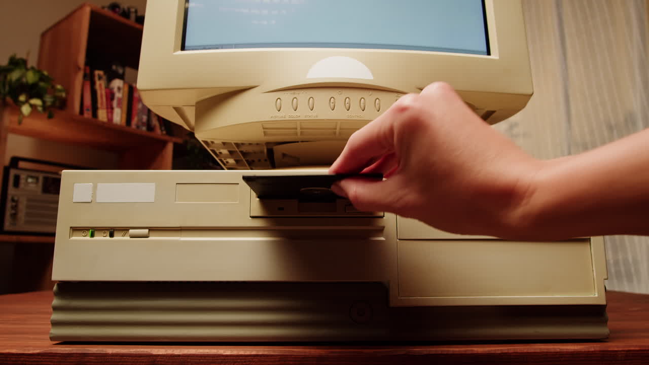 Vintage Computer with Floppy Disk Drive