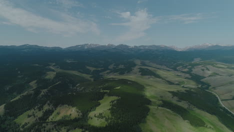 extremely high aerial of vast landscape in the bighorn mountains of wyoming