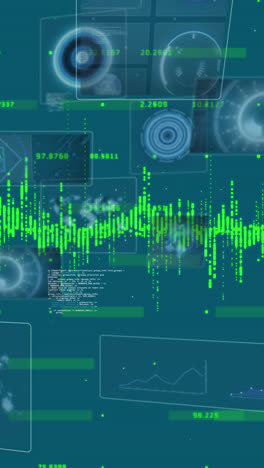 Animación-Del-Procesamiento-De-Datos-Sobre-Fondo-Azul