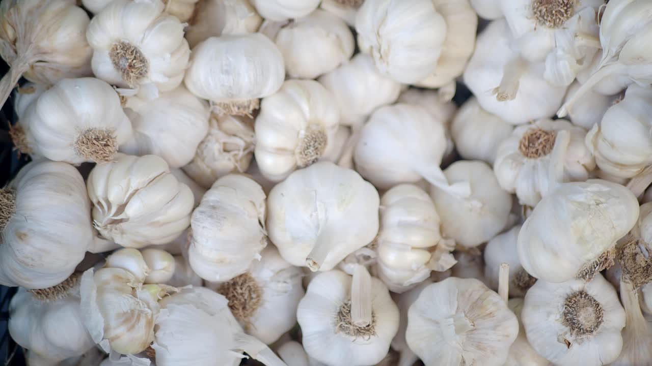 신선한 마늘 질의 클로즈업