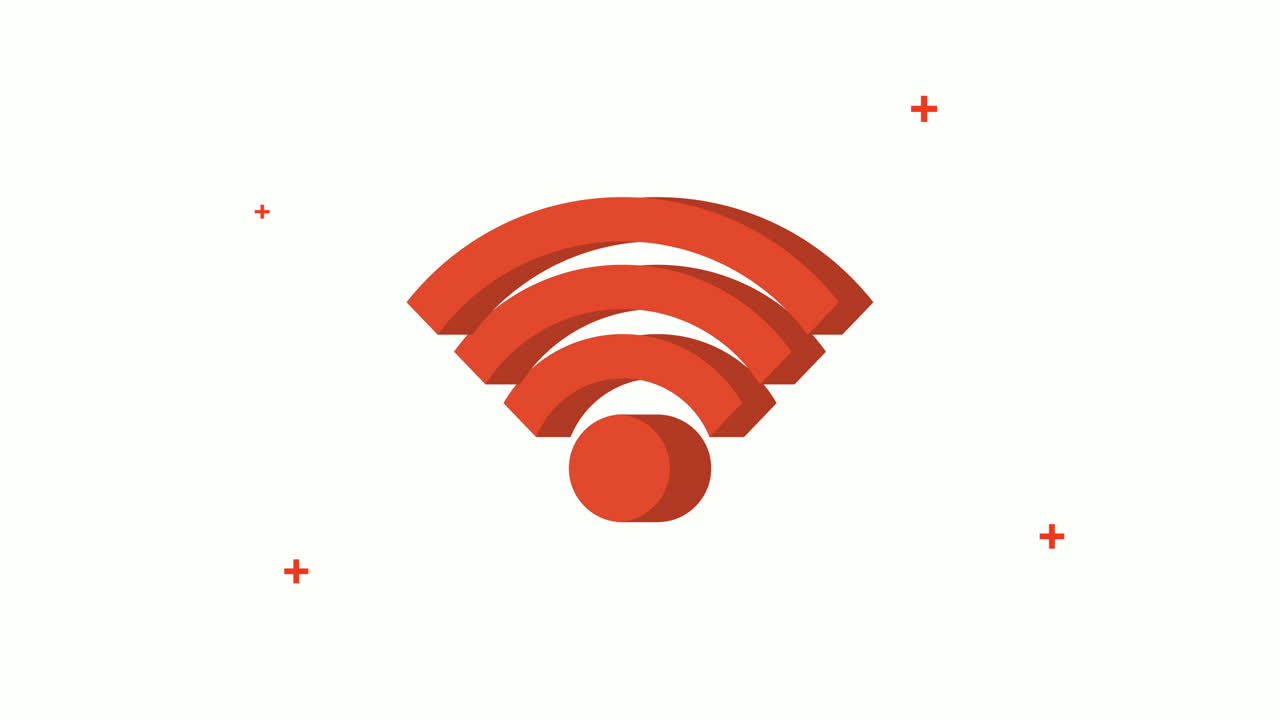 animación de ondas de conexión de servicio wifi