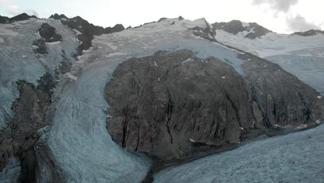 aerial view of the gauli glacier in the bernese oberland region of the swiss alps with a view of the ewigschneehorn peak and ice