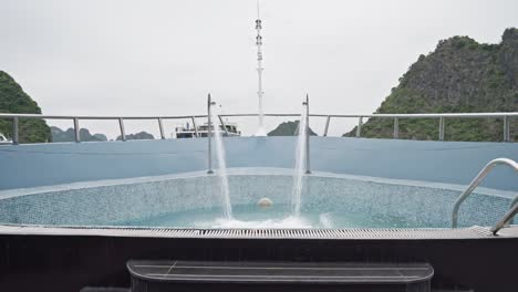 jacuzzi on deck of turist ship in ha long bay, vietnam