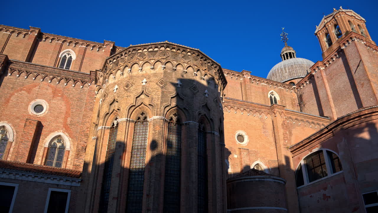 View of the Basilica dei Santi Giovanni e Paolo in the Castello sestiere of Venice, Italy