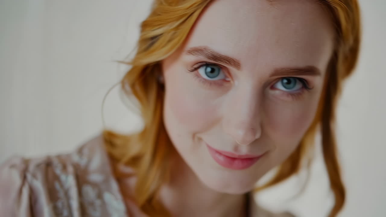 미소 짓는 여자 의 클로즈업 초상화