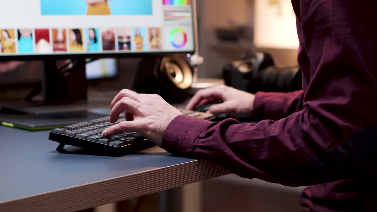 Person editing photos on computer