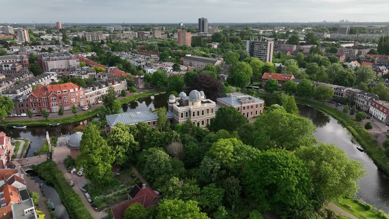 Aerial View of Delft, Netherlands with Observatory