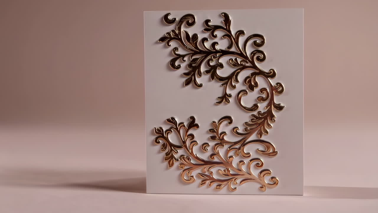 Elegant Gold Floral Design Invitation Card