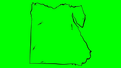 egipto dibujando un mapa en pantalla verde aislado tablero blanco