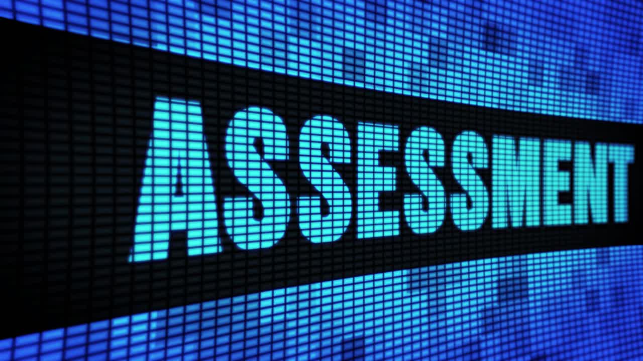 Assessment Displayed on Digital Screen