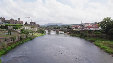 medieval bridge over cávado river in barcelos portugal