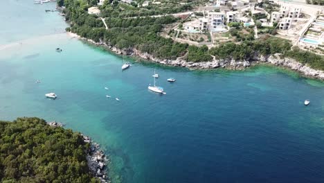 aerial shot of parga city