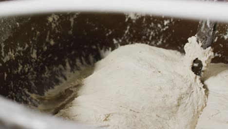 animation of mixer stirring sourdough for bread at bakery