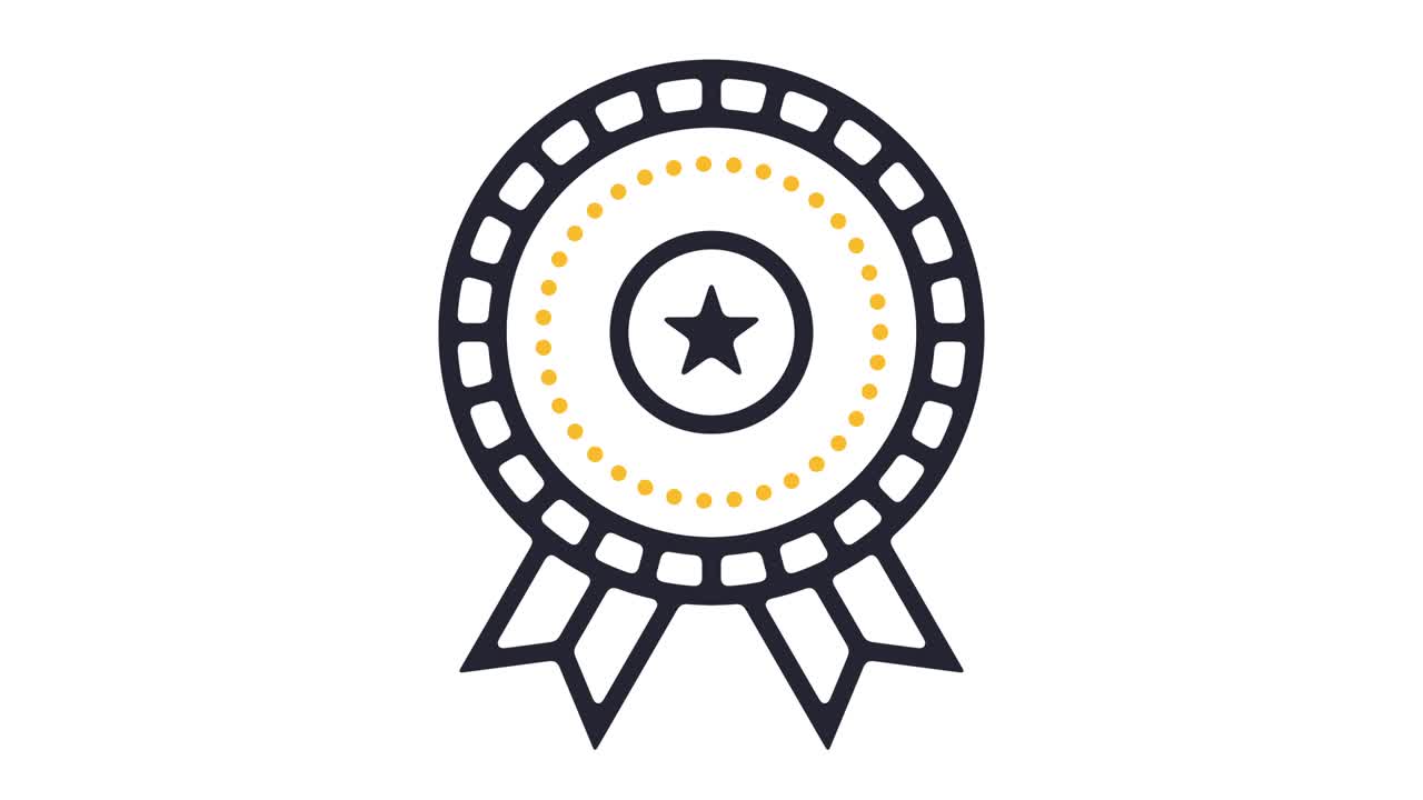 Success Badge Line Icon Animation