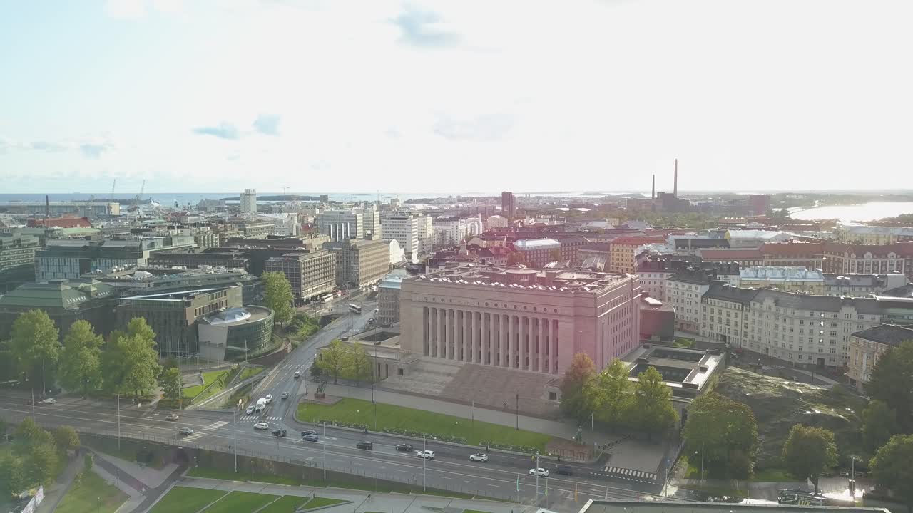Helsinki the capital of Scandinavian State Finland 4k drone footage