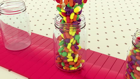 jars that are filled with candy satisfying animation looped 4k