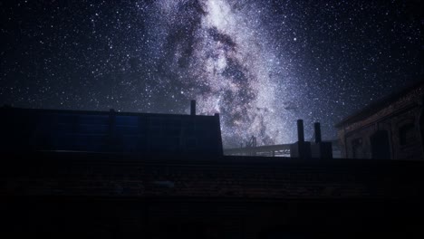 Estrellas-De-La-Vía-Láctea-Sobre-La-Antigua-Fábrica-Abandonada