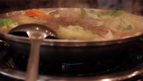 hot pot with vegetables and meat
