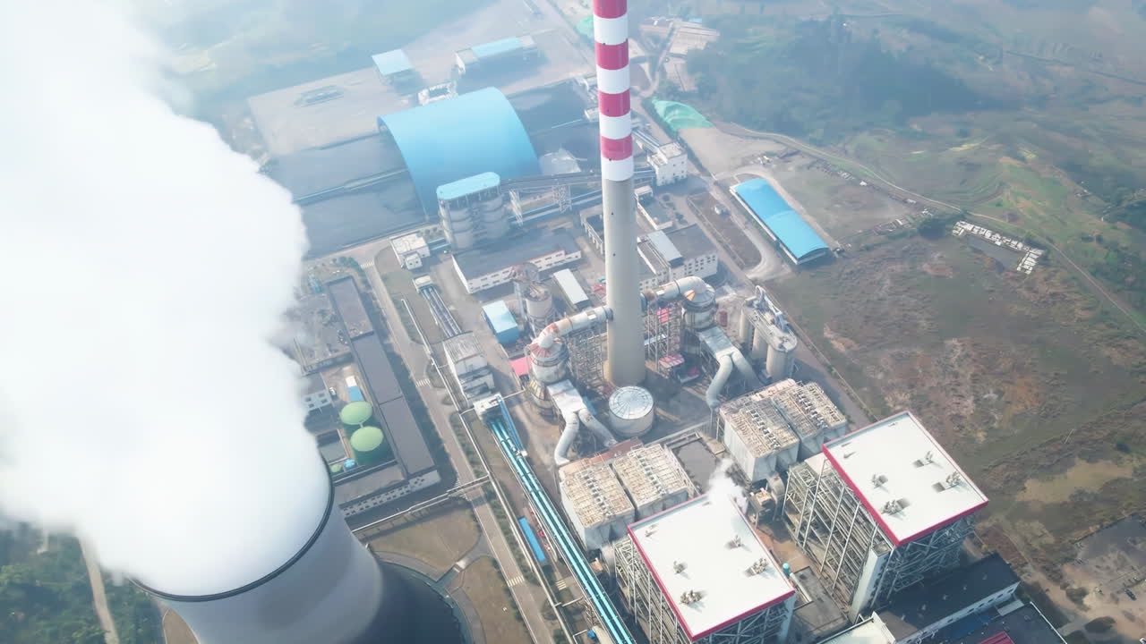 Industrial Factory Smoke stack. Petrochemical plant, Oil and gas refinery. Technological unit for air purification from pollution and environmental protection at an oil and gas enterprise