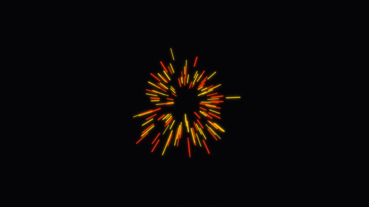 Esplosione astratta di particelle di luce rosse e gialle luminose