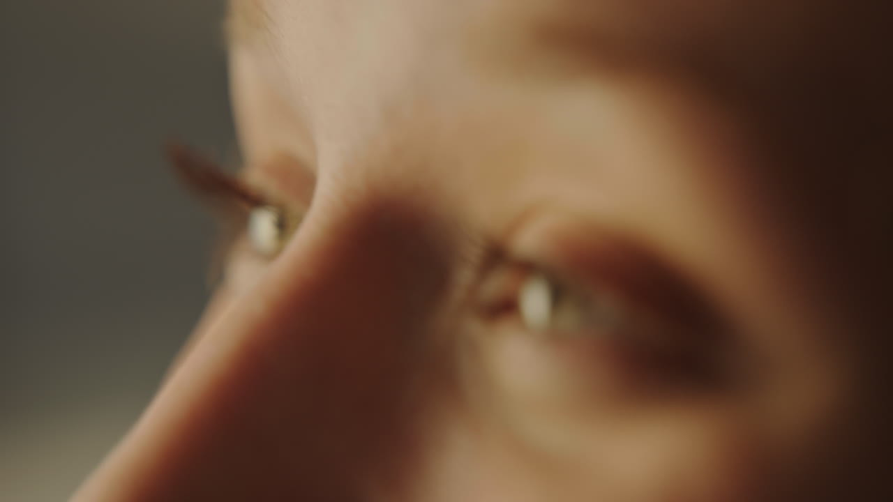 웃는 여자의 클로즈업