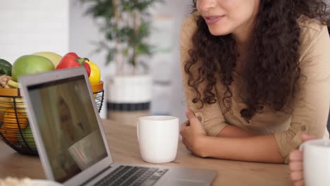 seguimiento de video de dos mujeres durante una videollamada con el padre