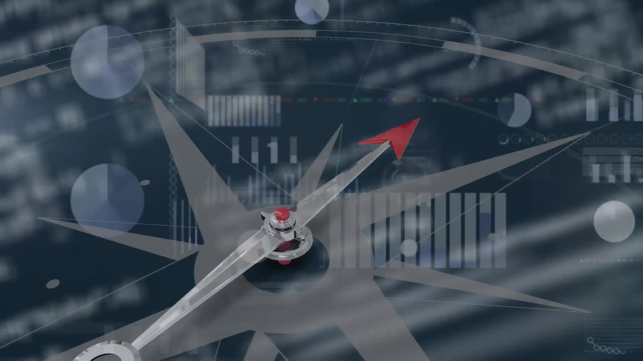 animación de la brújula y procesamiento de datos