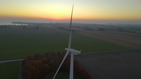 close up orbital shot of a wind electricity generating clean friendly energy