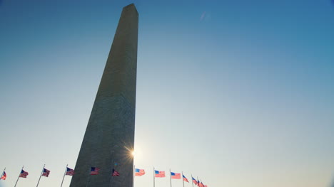 El-Sol-Brilla-Detrás-Del-Monumento-De-Washington