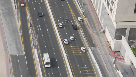 vehicles moving on a multi-lane road in dubai