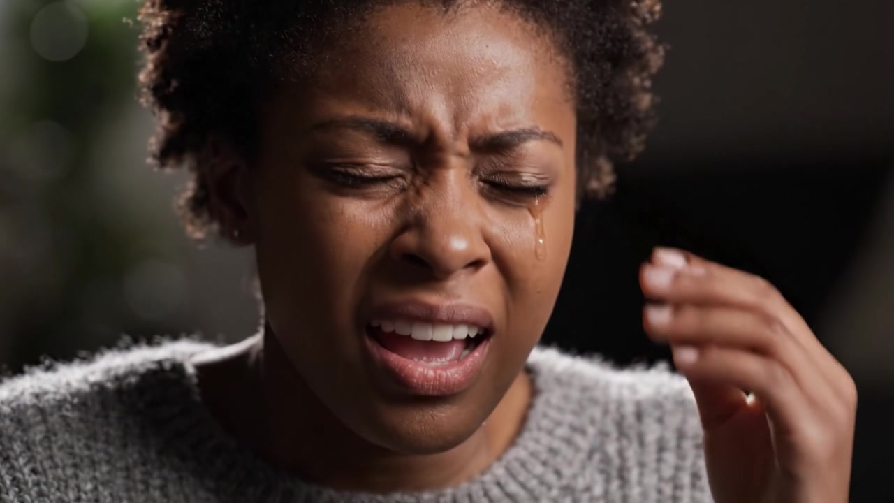 Emotional Journey of Vulnerability: A Deeply Introspective Moment Captured in Two Frames Revealing the Struggles of Human Emotion Through Powerful Expression