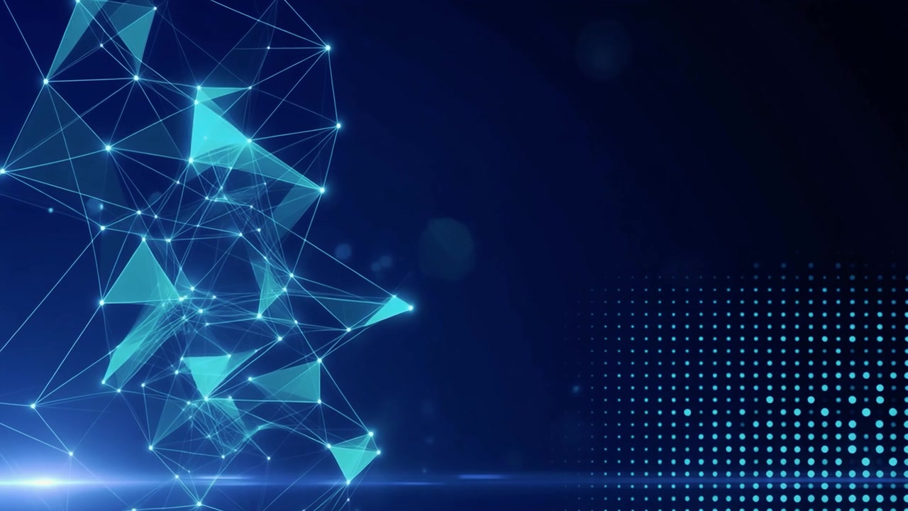 Connessione di rete digitale astratta con nodi e linee blu luminosi