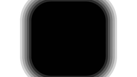 abstract black square with curved corners and white background animation, loopable