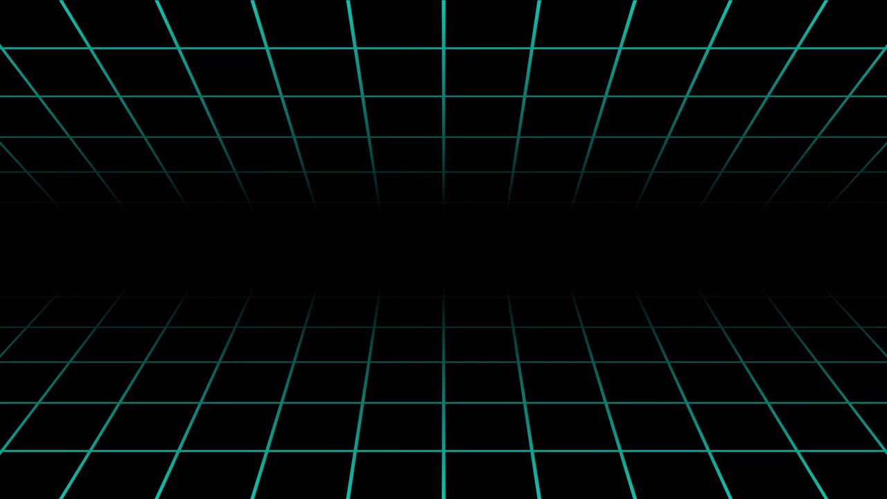 Animated Retro Futuristic Grid Lines Moving on Black Background
