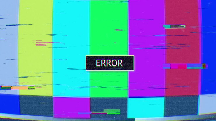 TV Test Pattern with Glitch Error and Digital Noise