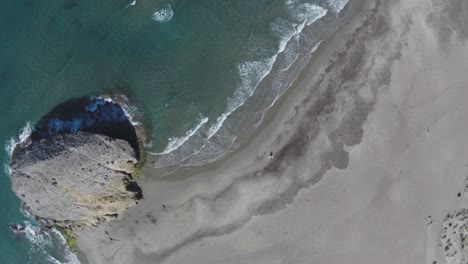 Aerial-image-of-sunny-beach,-located-in-a-natural-park-in-the-south-of-Spain