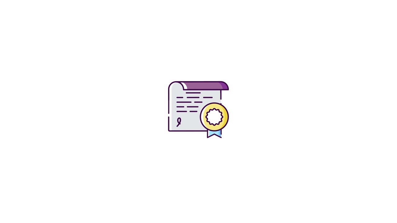 Animated Certificate with Official Seal and Signature
