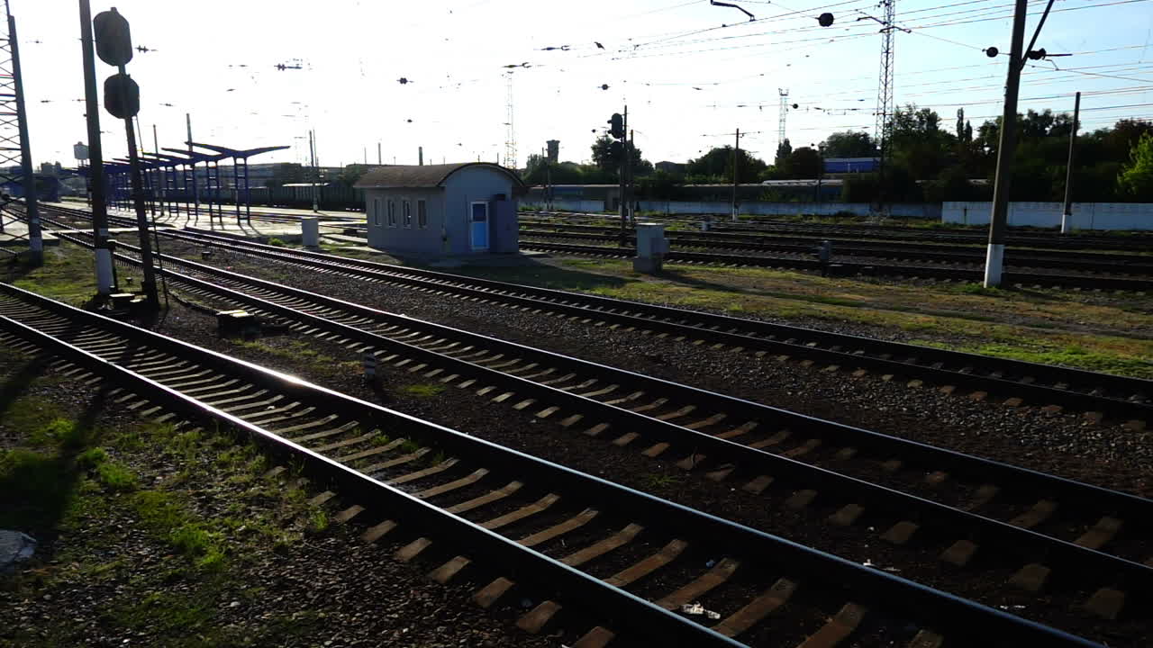 Railway station. Shooting in the movement