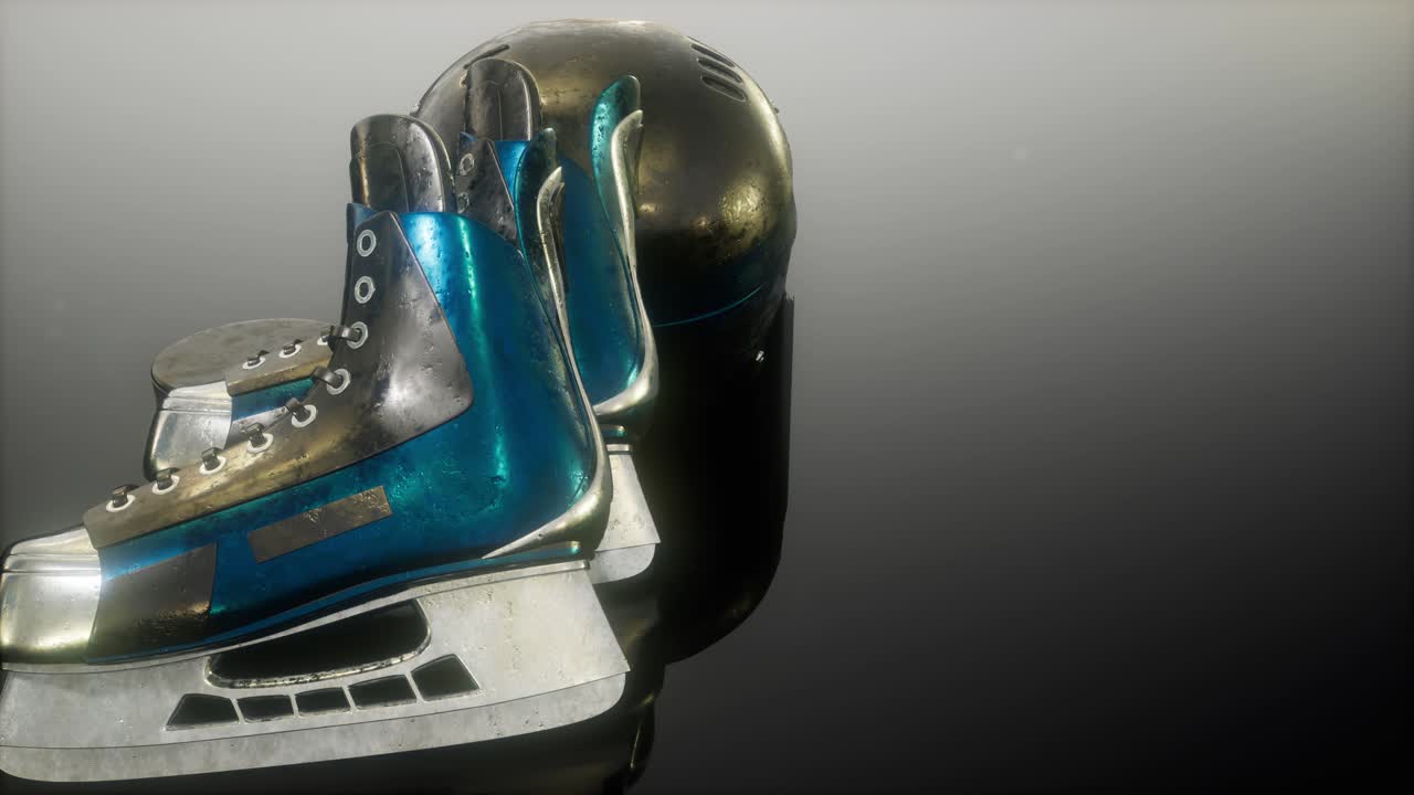 loop hockey equipment in the dark