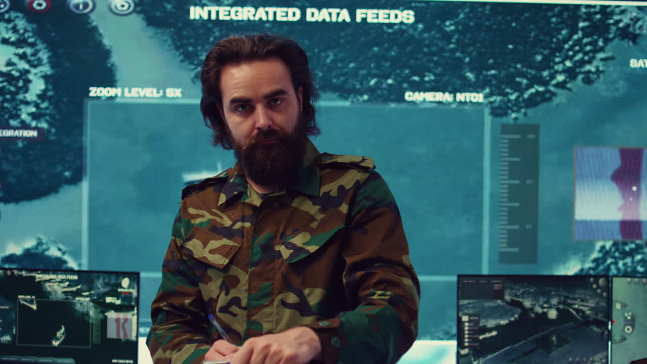 Officer analyzes intelligence reports to anticipate enemy movements