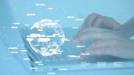 Globe spinning with data and connection network